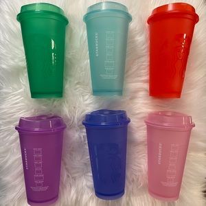 NWT. Starbucks pastel reusable hot cups
